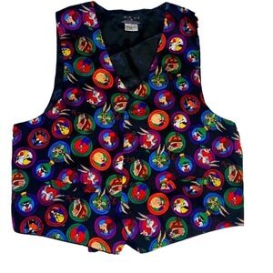 Looney Tunes Mania Bugs Bunny Road Runner 100% silk vest small / medium